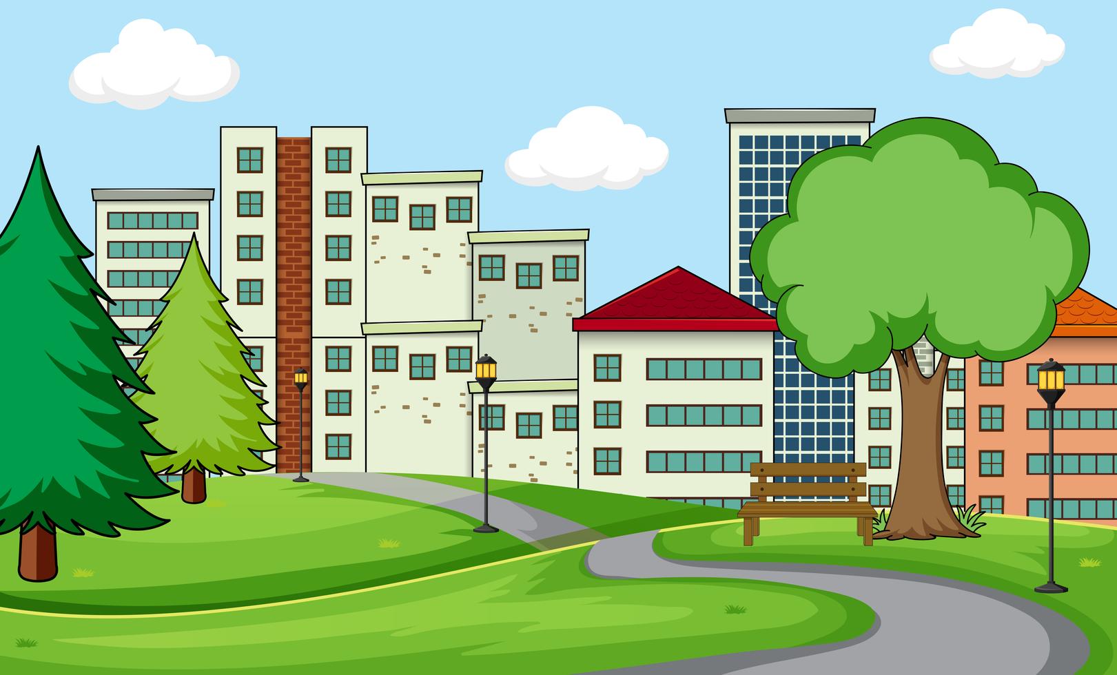 a-simple-park-scene-vector1